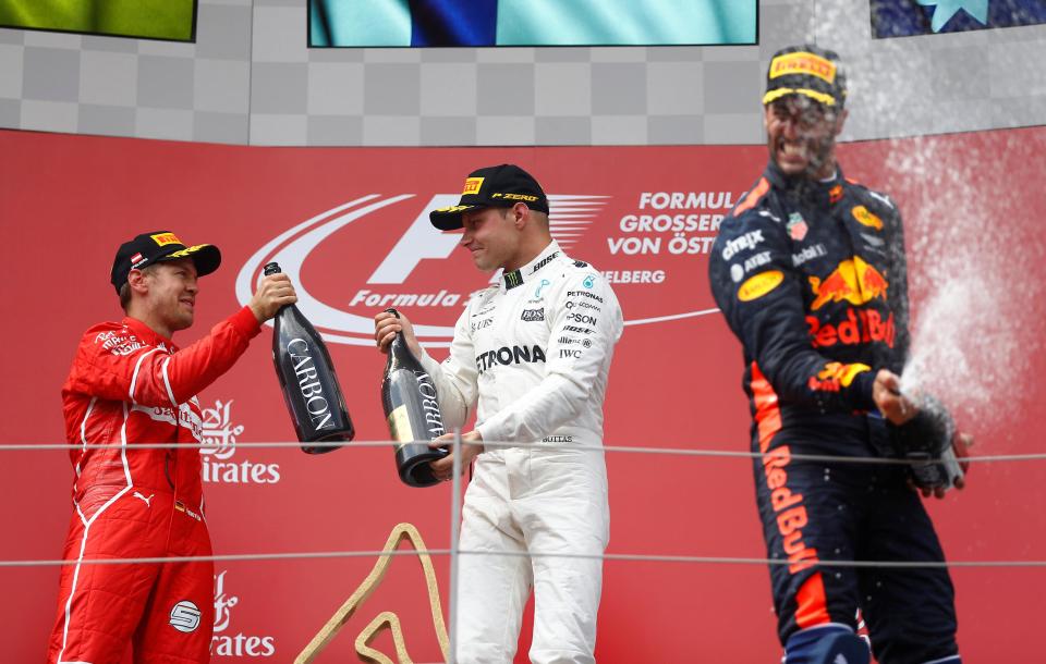  The three drivers celebrated on the podium