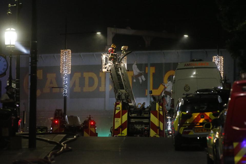  The fire was still still burning hours after the blaze ripped through the world famous shopping area