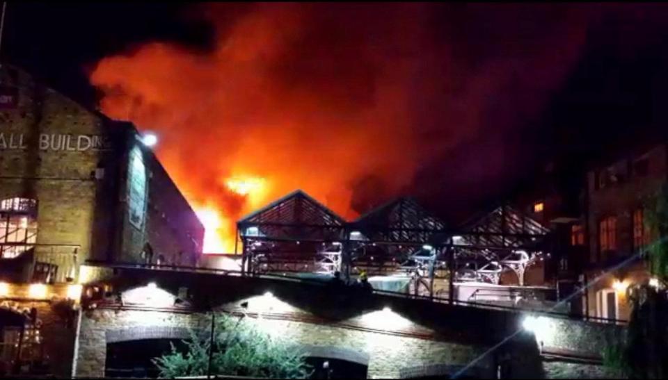  The huge fire illuminated the night sky over North London