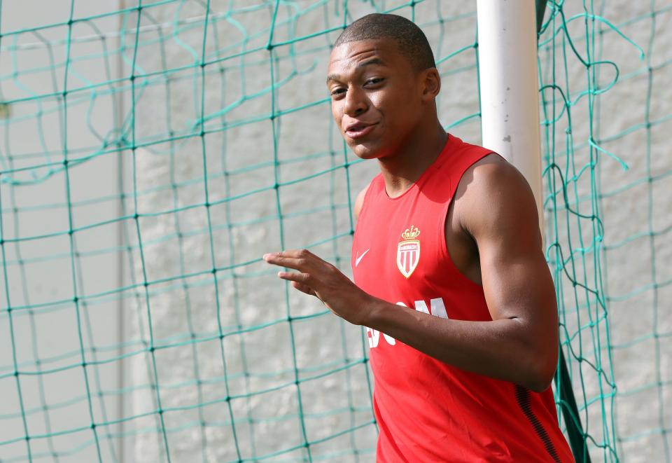  Kylian Mbappe has been back in training with Monaco ahead of the new season