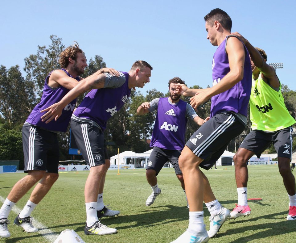  Manchester United stars get involved during their first pre-season training session