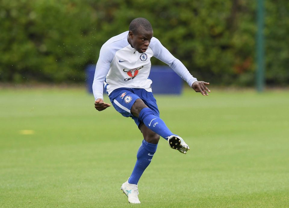  NGolo Kante was his usual busy self as the Blues continued their pre-season preparation