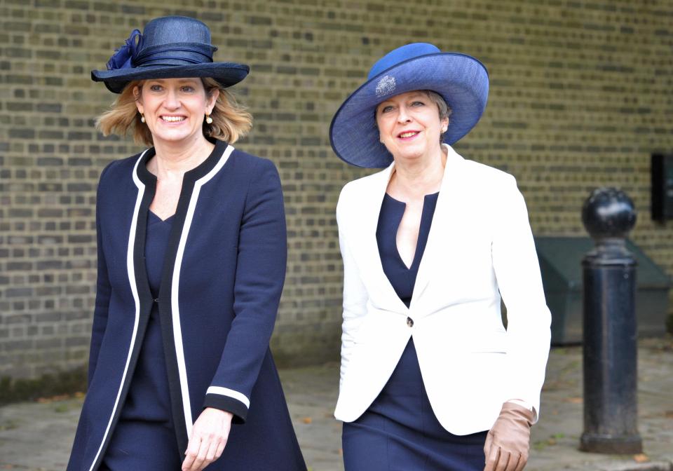  The PM was joined by Home Secretary Amber Rudd on Horseguards Parade