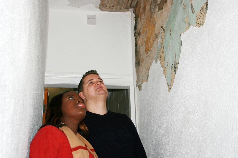  The couple were shocked when they stared at the crumbling and damp-ridden walls