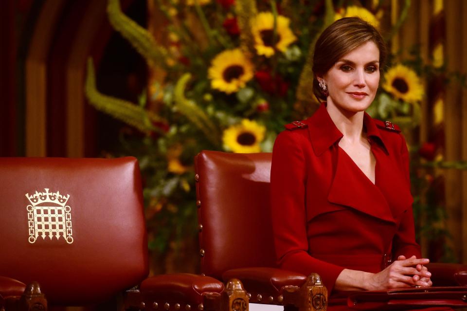  King Felipe's wife Letizia watched on as her husband addressed Parliament