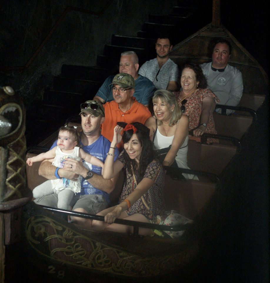  A little girl was pictured looking absolutely petrified, bottom left, on the Frozen Ever After ride at Disneyland Florida