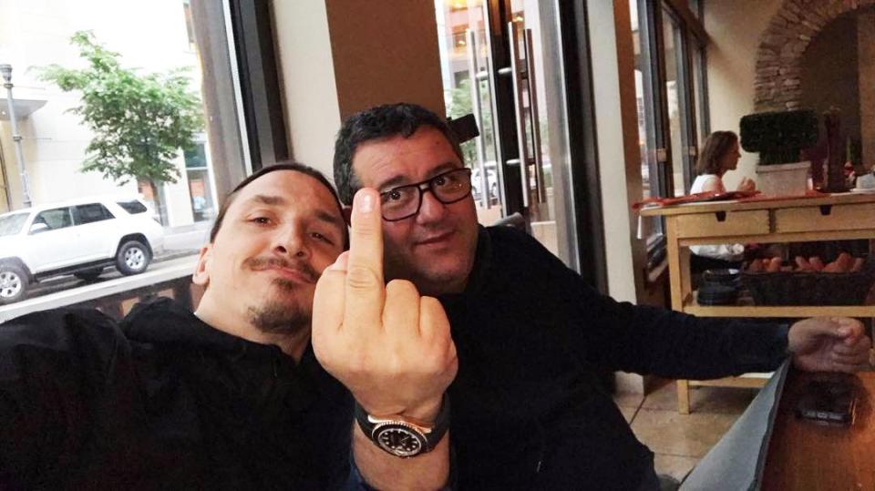  Zlatan Ibrahimovic later posted this picture of him and Mino Raiola with the caption: "The One and Only #minoraiola