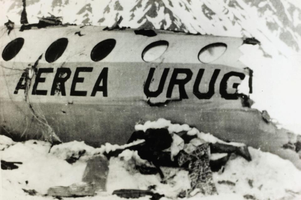  A Uruguayan Air Force plane carrying 45 people crashed in the Andes in 1972