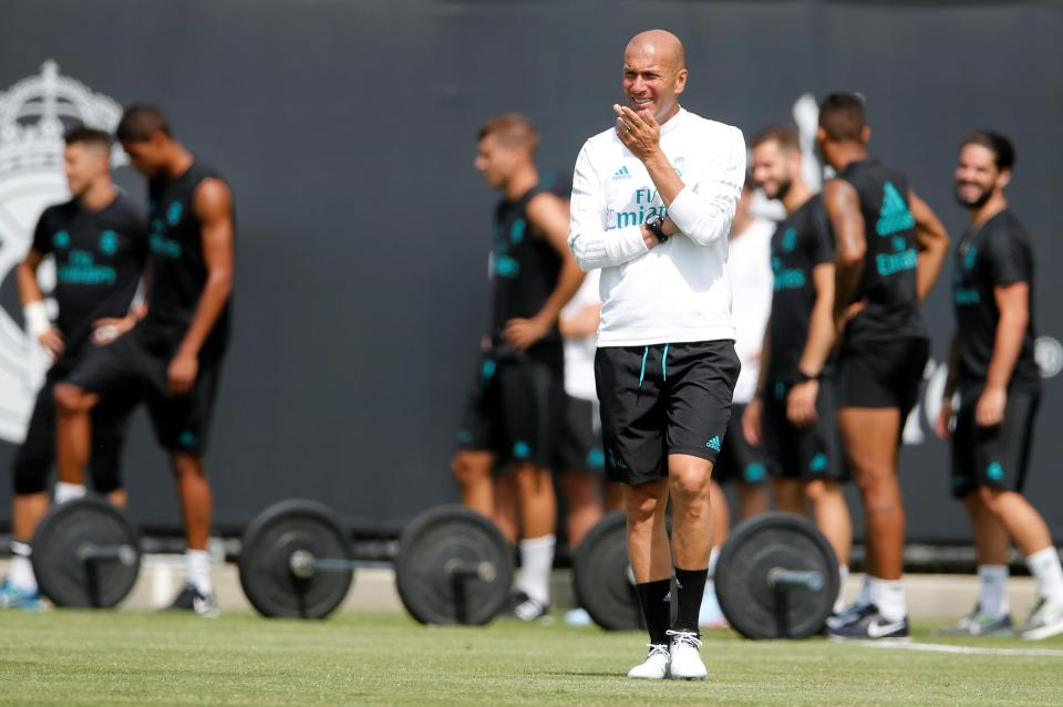  Zinedine Zidane watches over Real training in California