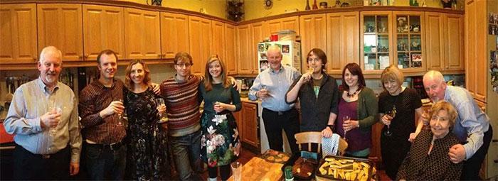  Snap happy: A dad who was just getting to grips with the panoramic feature on his phone pops up three times in one funny family pic