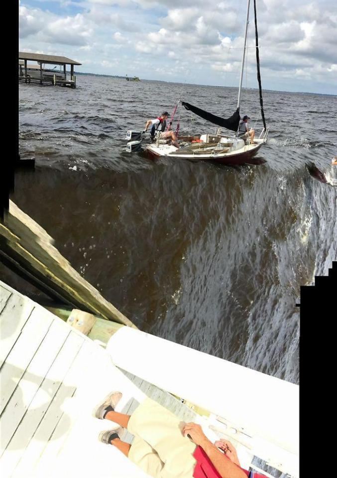  Not ship shape: This boat looks as if it's about to fall off the edge of the earth thanks to one mesmerising snap