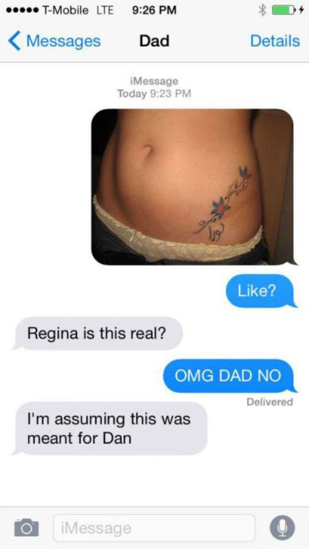  Many parents were less than impressed after they were sent the selfies by mistake