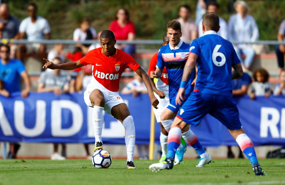  Kylian Mbappe was recently in action for Monaco against Stoke City in a pre-season clash