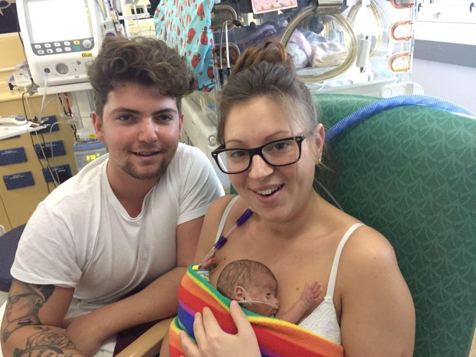 Parents Darren Turrall, 24, and Shona Jeffery, 27 in hospital with their tot