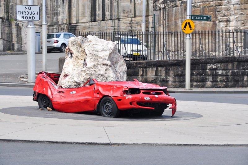  Is this art, or a warning to other cars not to drive over the roundabout?