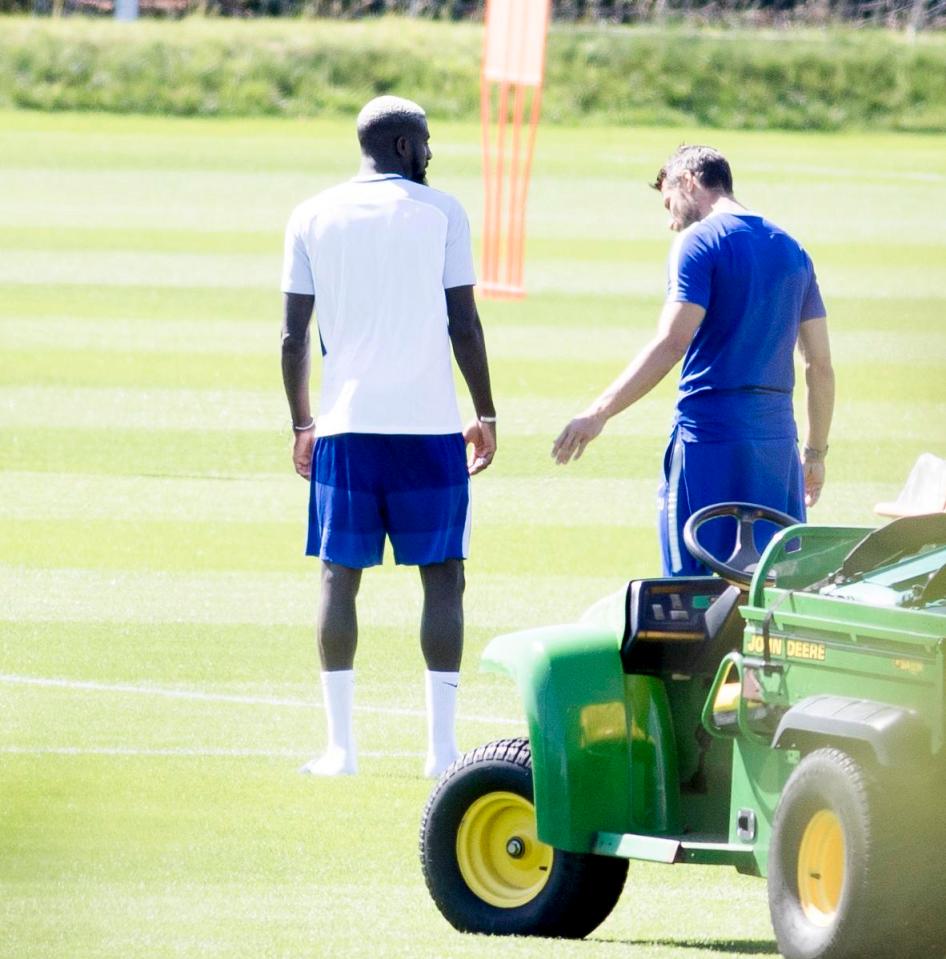  Bakayoko was joined by one of the Chelsea fitness staff as he was introduced to his team-mates