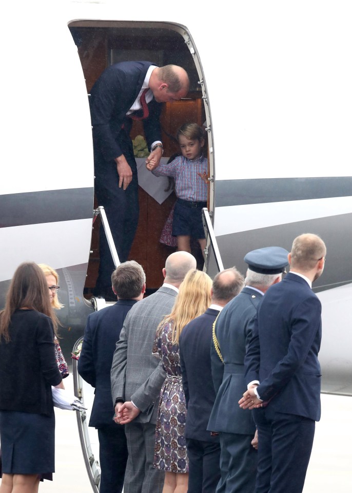  George looks awed as he catches a glimpse of the extravagant welcome waiting for him