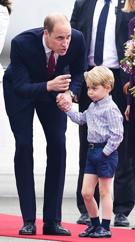 Prince William points out the sights to his son George