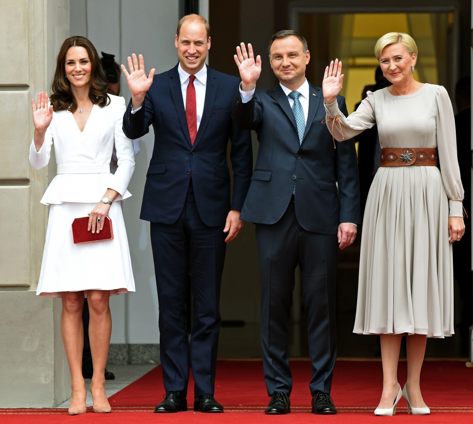  Kate and Will with Polish President Andrzej Duda and his wife Agata Kornhauser-Duda