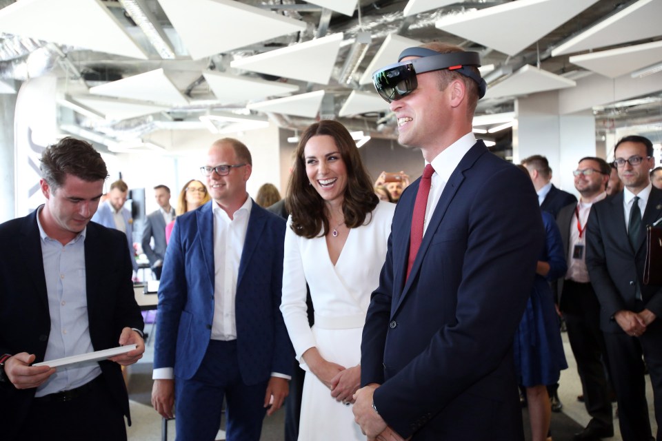  The Duke and Duchess of Cambridge were in fits of laughter as they tried on virtual reality headsets