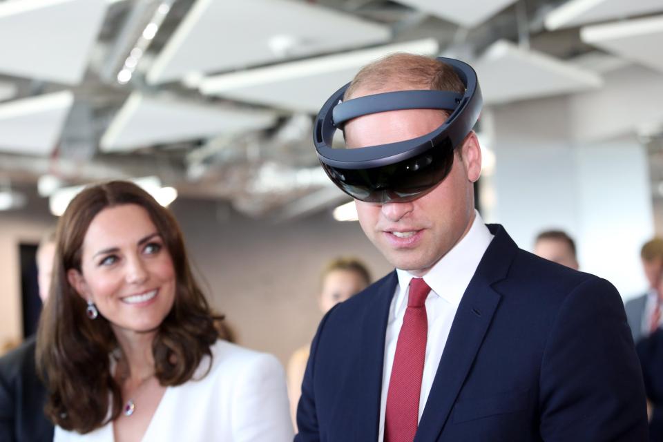  The pair were treated to the high tech display on their state visit to Poland