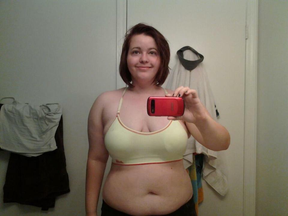  Hayley was 16st 3lbs at her heaviest and would binge eat junk food