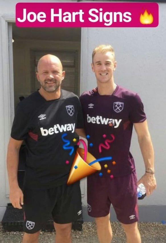  An image of Hart in Hammers gear emerged on social media earlier on Tuesday