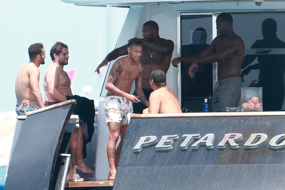  Neymar is currently on holiday on a yacht close to Ibiza