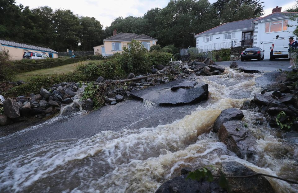  The seafront of the Cornish coastal village of Coverack was badly damaged by floodwaters