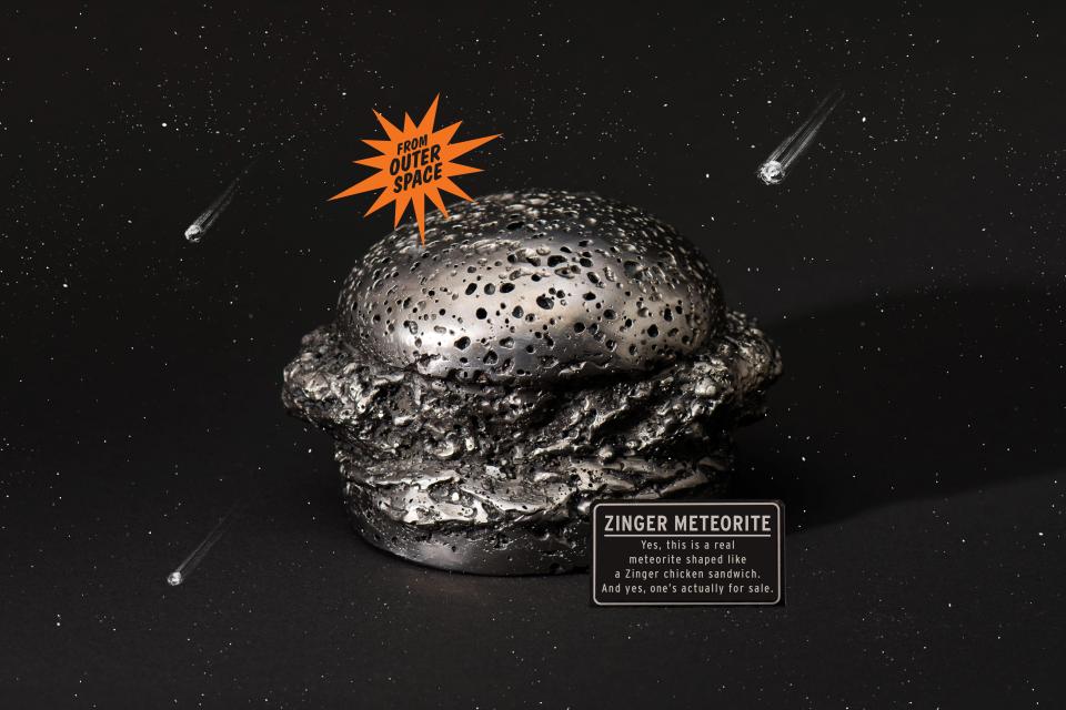  Bizarrely, a 400-year-old meteorite in the shape of a Zinger sandwich, which costs a staggering £15,348 ($20,000), is also for sale