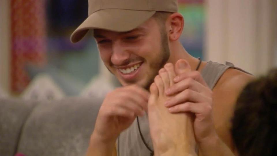  Kieran Lee is tasked with sucking the toe of Andrew Cruikshanks