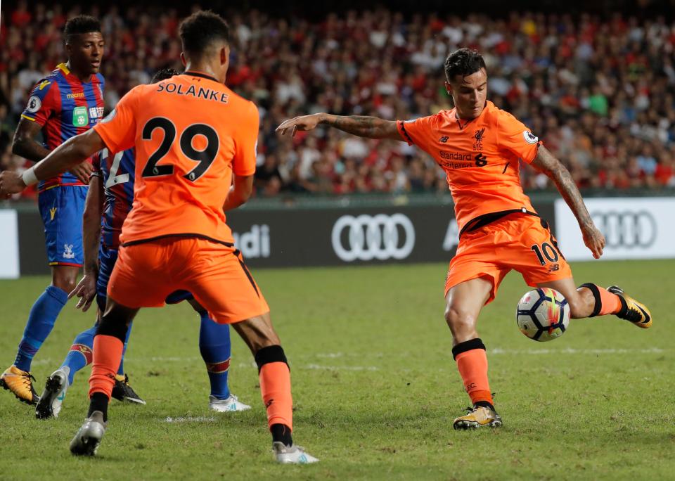  Philippe Coutinho in action during the Premier League Asia Trophy against Crystal Palace