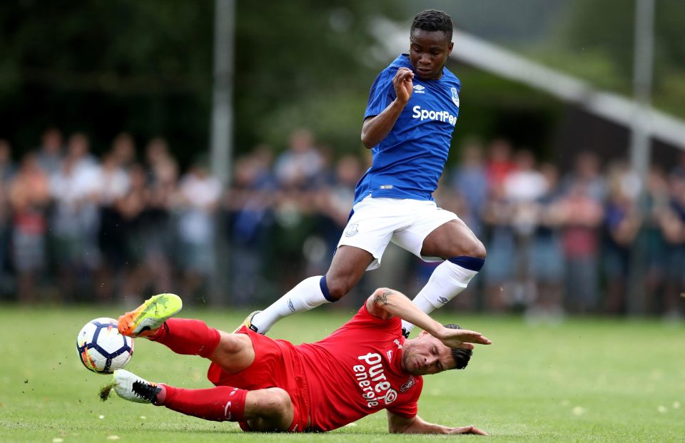  Ademola Lookman evades a slide tackle against FC Twente