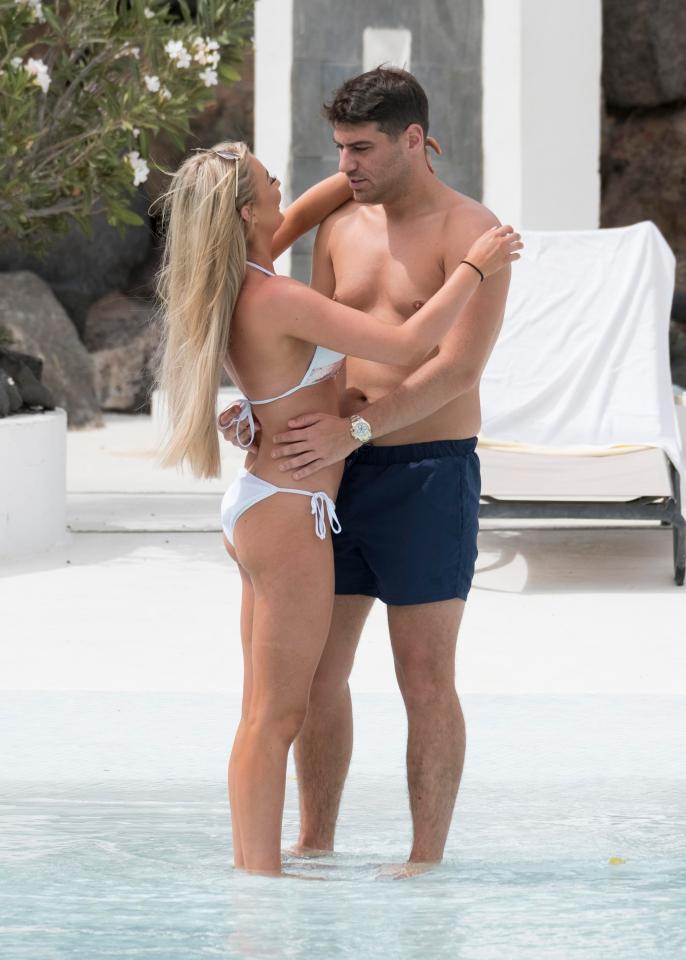  Chloe and Jon looked closer than ever as they embraced during a splash in the ocean