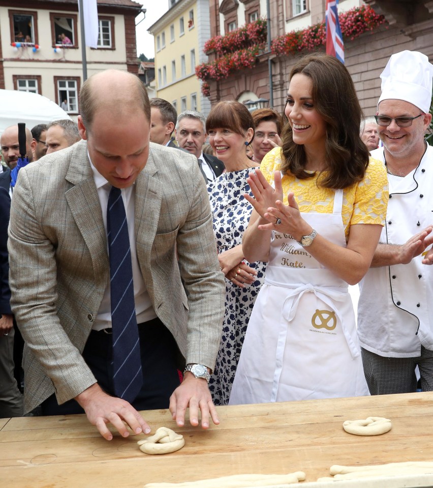 Kate applauds William's efforts with the dough