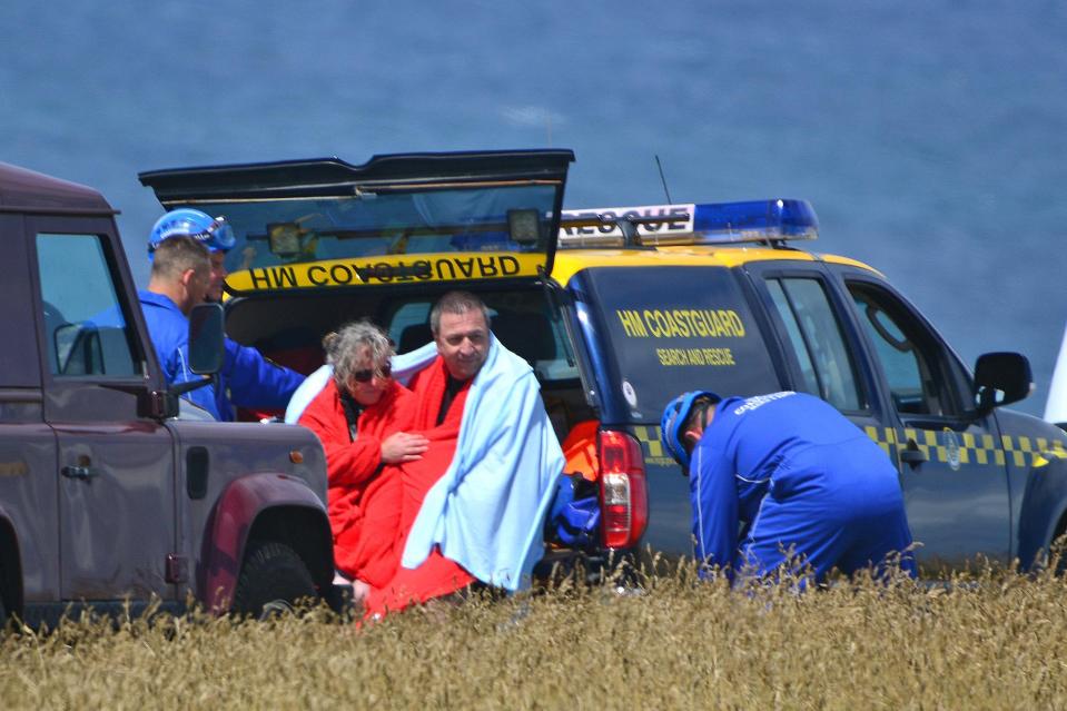  The couple are looked after by the Coastguard search and rescue team