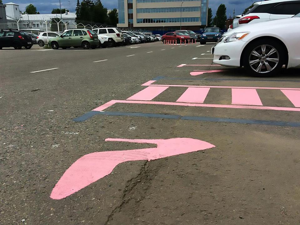  The 'women only' spaces at Moscow airport are larger than normal and pink