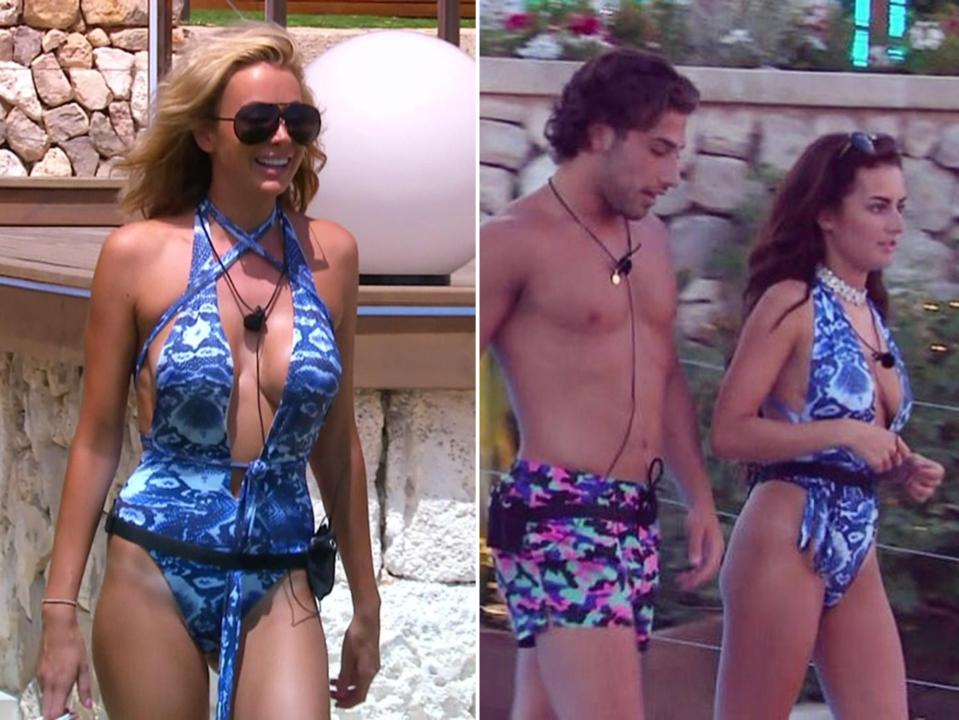  Olivia and Amber also both sizzled in matching swimwear