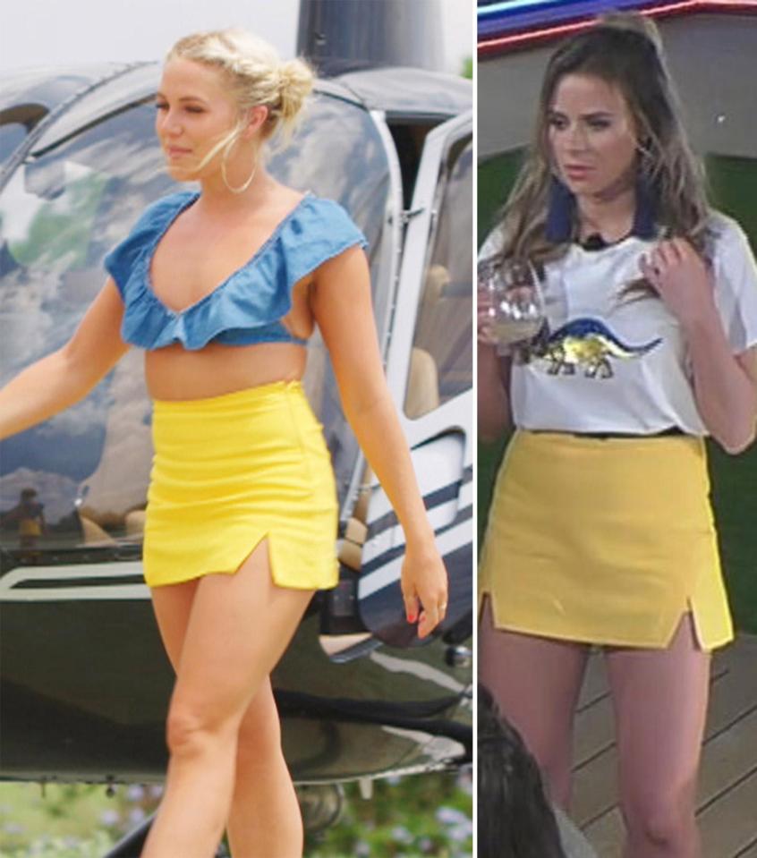  Gabby Allen and Camilla Thurlow have both appeared in equally fetching yellow skirts