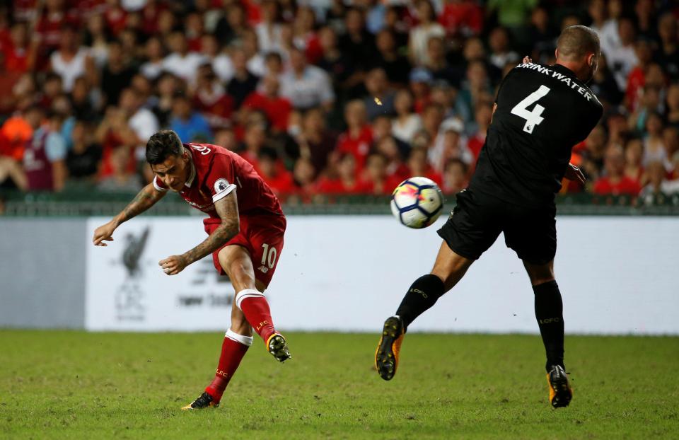  Philippe Coutinho scores for Liverpool during pre-season friendly