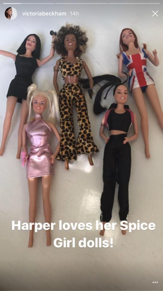  The five dolls shows the Spice Girls in their trademark outfits