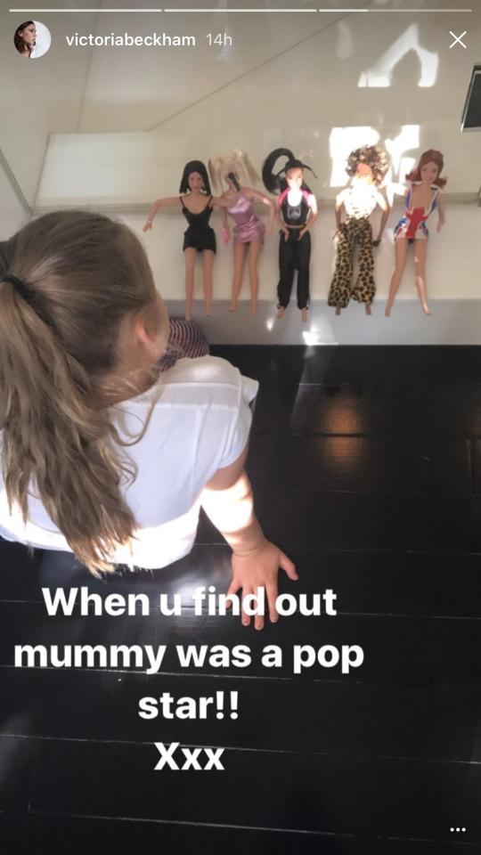  Victoria Beckham shared a picture of Harper playing with the Spice dolls