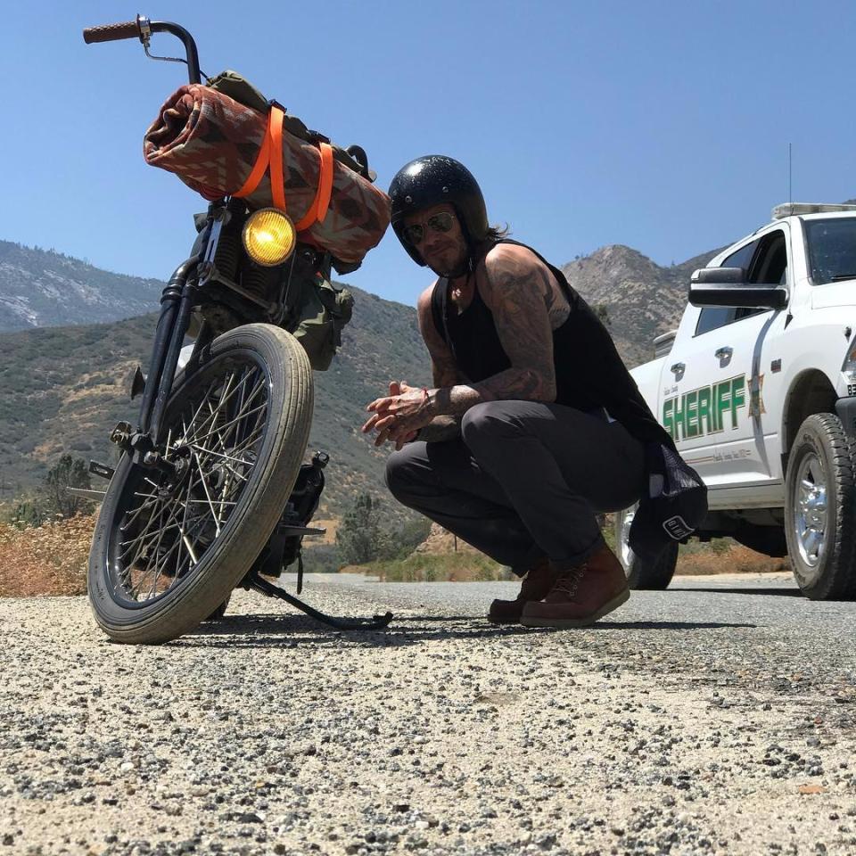  David has motorcycled across America on a camping trip with friends