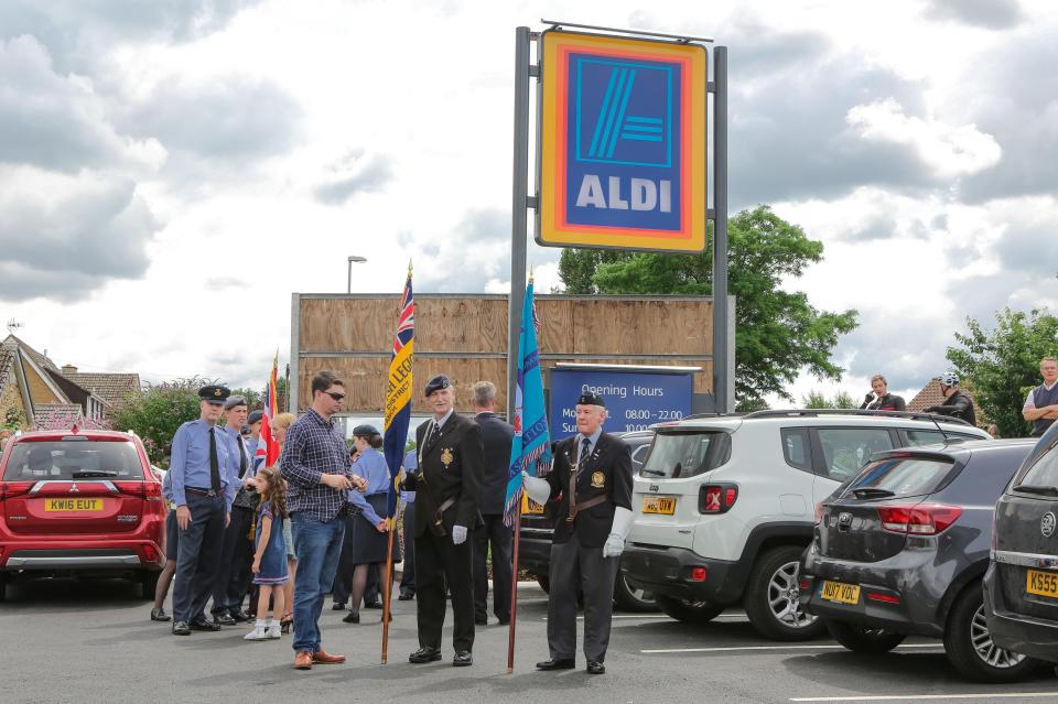  Royal British Legion members and veterans gather for the plaque unveiling