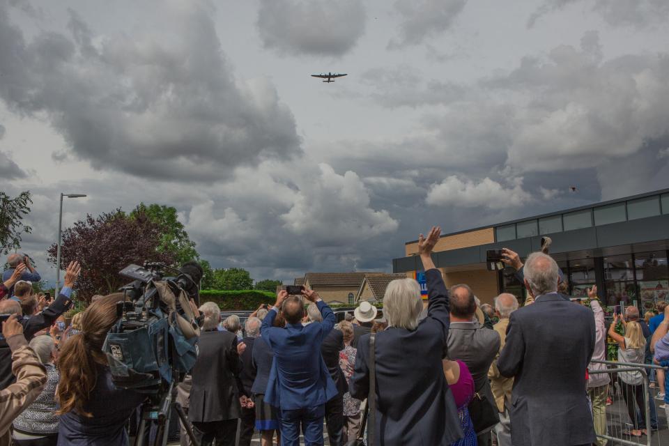  A World War II Lancaster bomber flew past in tribute