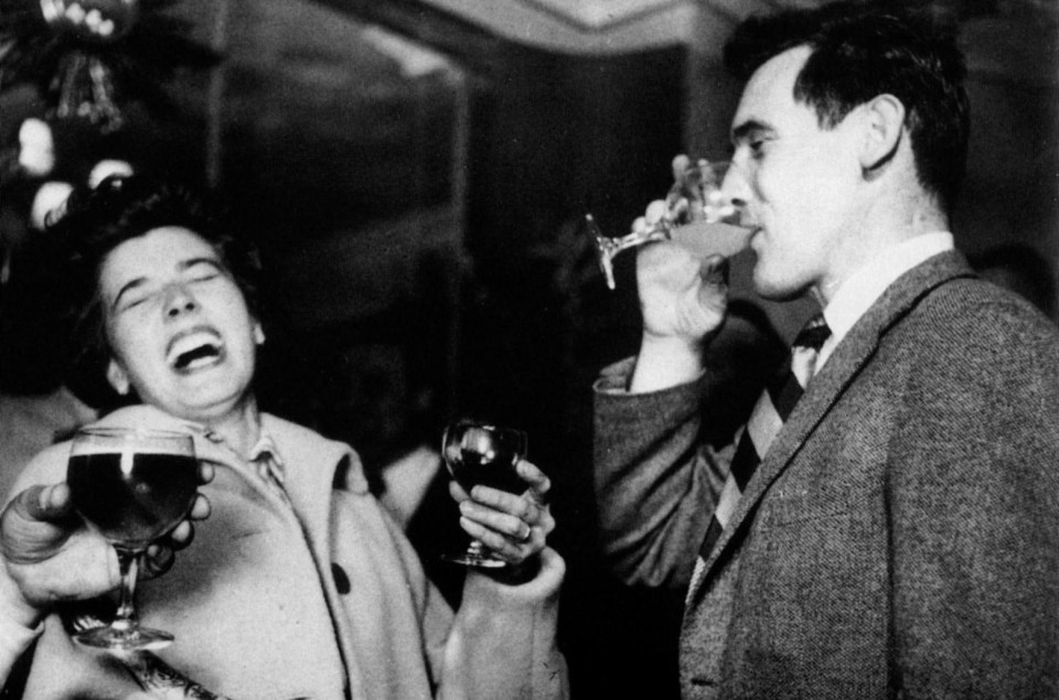 Albert Dimes and his wife Rosie celebrate his acquittal for GBH against Jack Comer in 1955