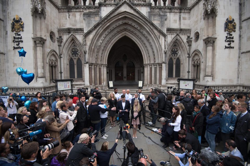  Charlie's parents speak to a huge crowd after making their decision to stop fighting the legal battle