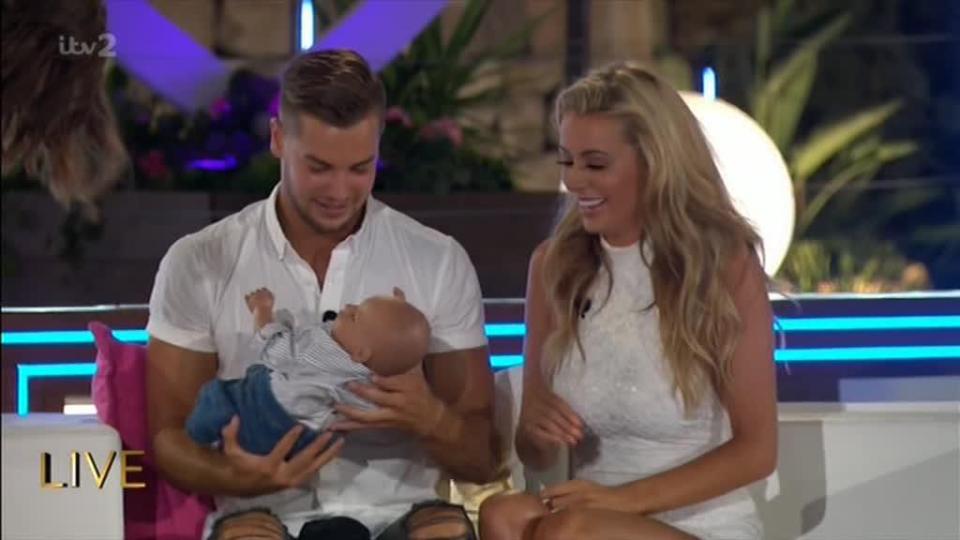  Chris Hughes and Camilla Attwood were reunited with their 'son' Cash when they were voted off Love Island in third place