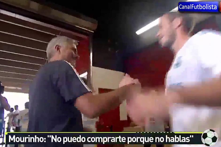  Jose Mourinho hugged Bale and joked about an Old Trafford move before friendly