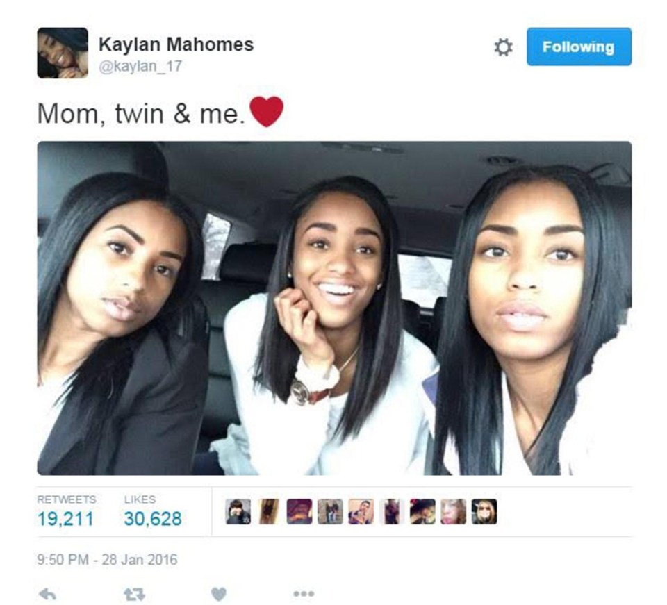 Kaylan baffled the internet when she posted this snap of her twin and her mum